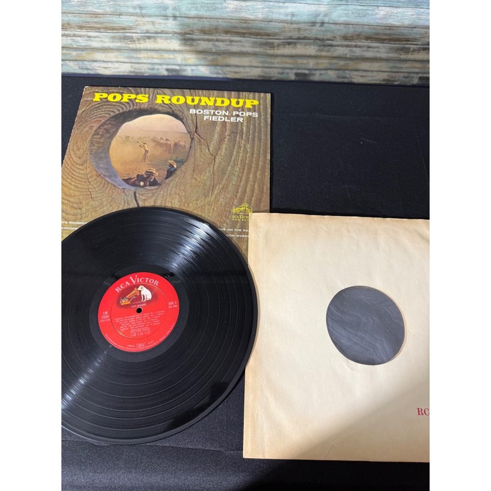 RCA Victor Pops Roundup 12" Black Excellent Boston Pops Arthur‎ Fiedler LM-2595